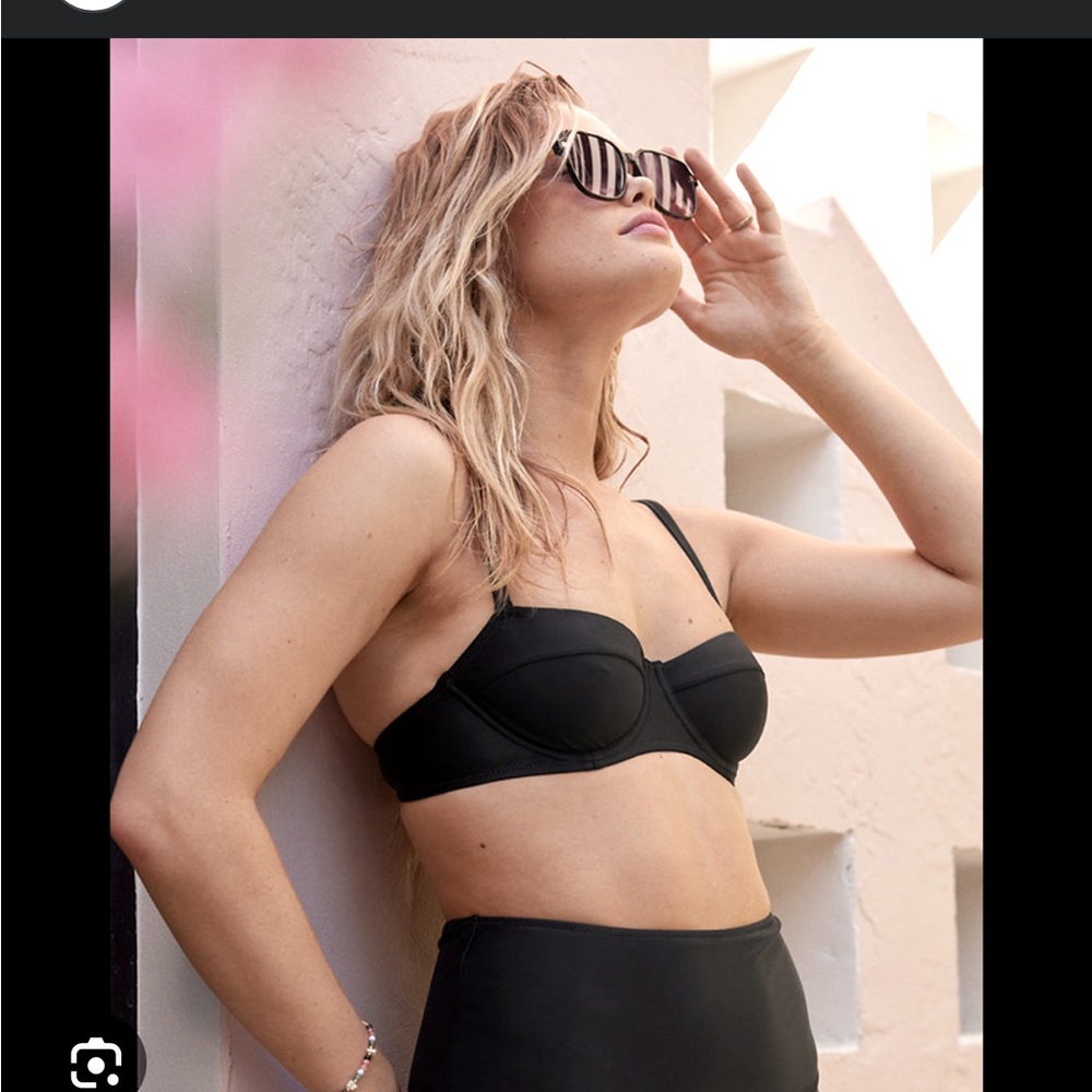 NWT Aerie black unlined underwire bikini top 38DD